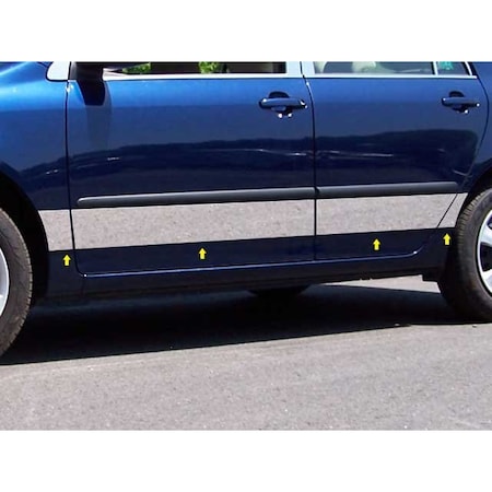 Qaa Stainless Steel Rocker Panel Exterior Trim 8Pc Fits 2003-2008 Toyota Corolla TH24112